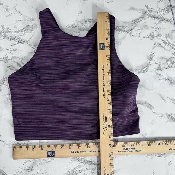 ATHLETA Crop Bra Sports Bra Burgundy Dark Pink Purple Pullover Size M - Picture 2 of 15
